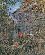 Childe Hassam Old House and Garden,East Hampton,Long Island USA oil painting artist